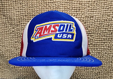 Vintage AMS Oil USA Adjustable Snapback Tucker Hat Cap Made In USA