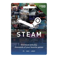 Steam $100 Valve Gift Card (Digital Or Physical Delivery)