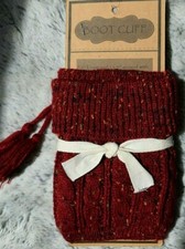 NEW in package CC Women Winter Knitted Red Multi Boot Cuff Approx 6" long Tassel