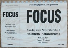 FOCUS CONCERT TICKET LIVE at HOLMFIRTH PICTUREDROME UK TOUR 2018 THIJS VAN LEER