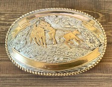 Vintage Western Cowboy Crumrine MFG. Belt Buckle