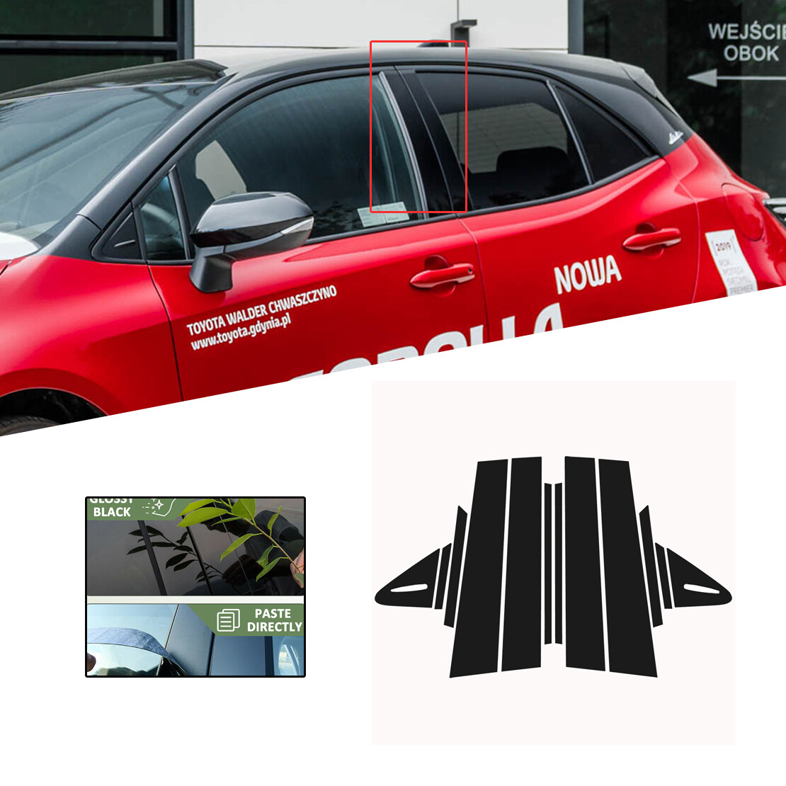 Best Posts Door Window Trim Cover Decorative For Toyota Corolla 19-23 hatchback