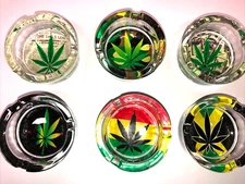 1-3.5 "Leaf Glass Ashtray ,Colorful You Choose,AshG28