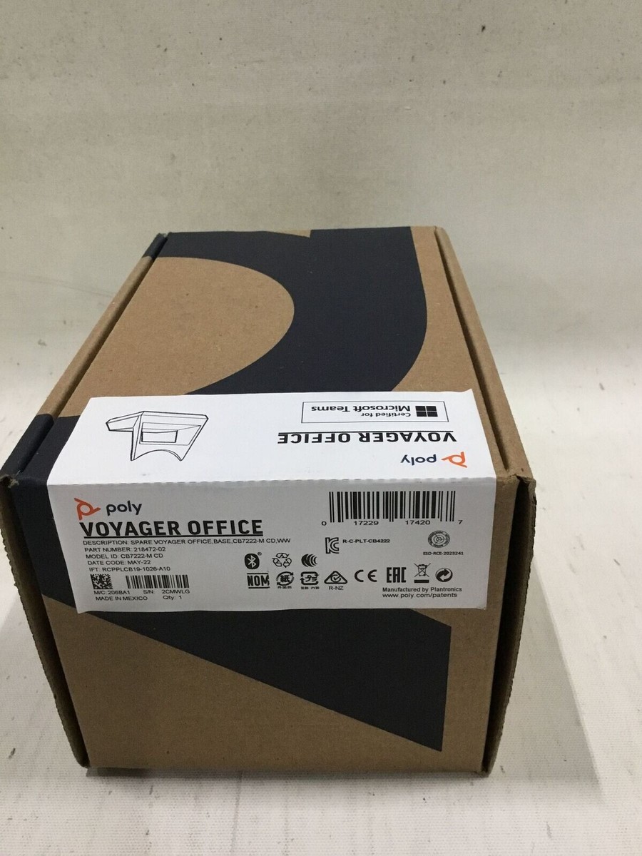 Poly Voyager Office Base MS Teams CB7222-M CD 218472-02 NEW