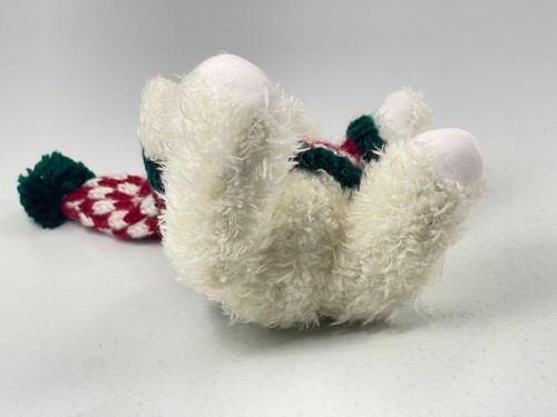 Hugfun Y2K 2000 Christmas Articulates Plush White Polar Bear Knitted Sweater Hat - Picture 4 of 8