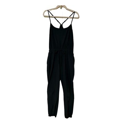 Abercrombie & Fitch Women's Jogger Jumpsuit M Black Halter Top Chic Boho Classic