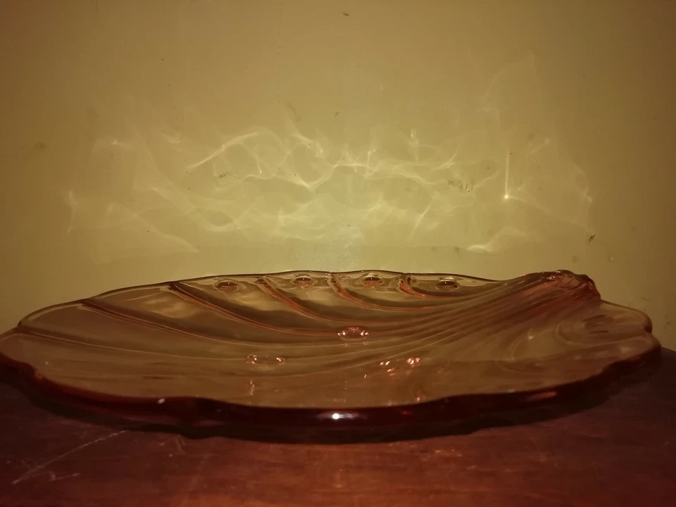 Piatto da Portata Conchiglia Vetro Rosa - Immagine 2 di 4