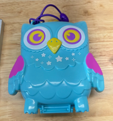 Polly Pocket Blue Owl w/bear, whale, 2 figures, owl, penguin, snowmobile ect