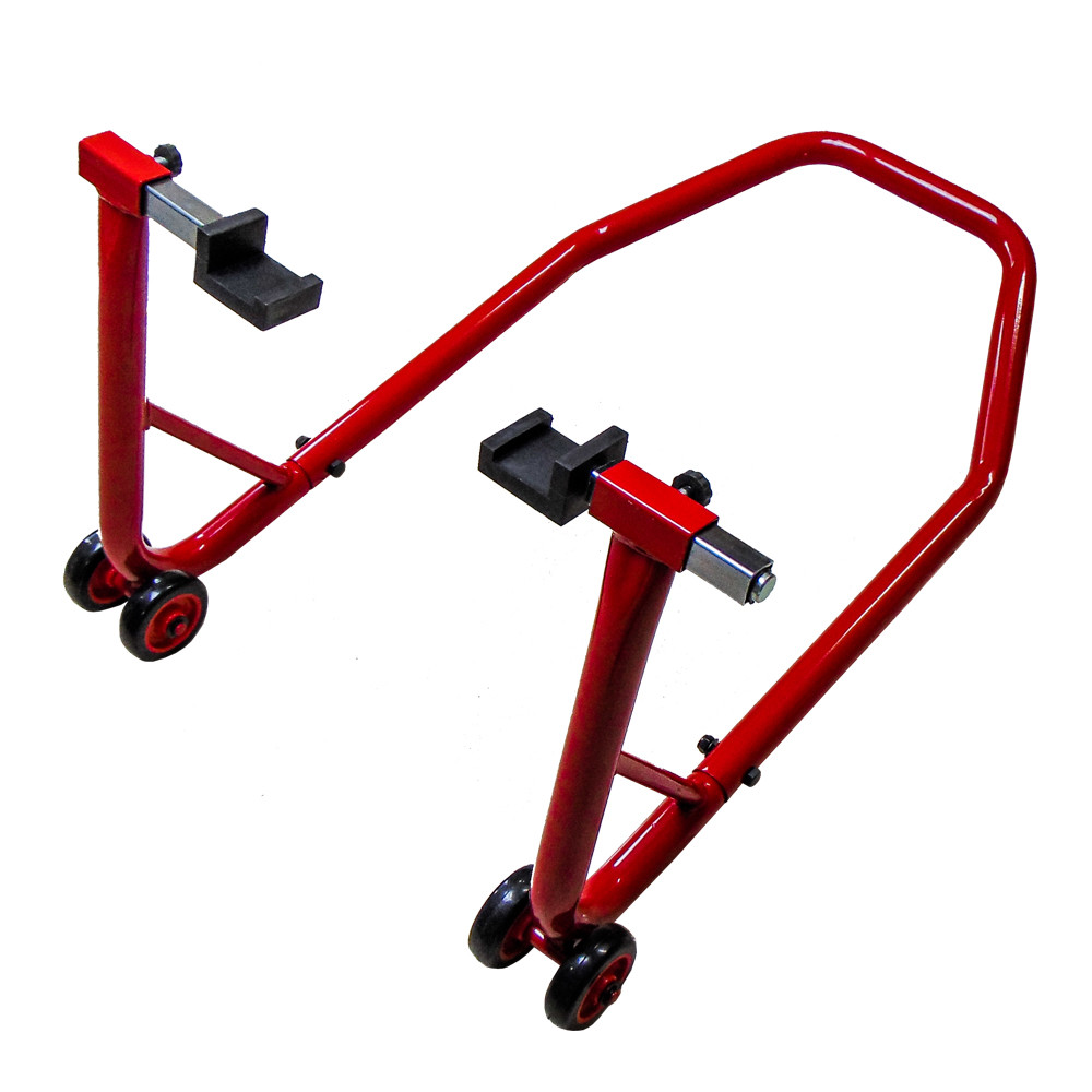Caballete Trasero Para Moto + Cepillo Limpiacadenas - Kit Mantenimiento Moto, Aluminio Y Hierro - Para Limpieza Y Reparaciones