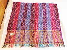 Handloom Yak Wool Shawl Nittin Paisleys Multicolored