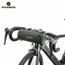 RockBros Bicycle Handlebar Bag Waterproof Cylinder Cycling Bag Black Gold