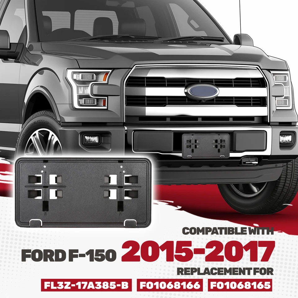 Front License Plate Bracket Mount Holder For 2015-17 FL3Z17A385B Ford F-150 F150 - Image 2 of 4
