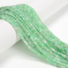 Natural Chrysoprase Faceted Cube Beads Size 2mm 3mm 15.5'' Strand