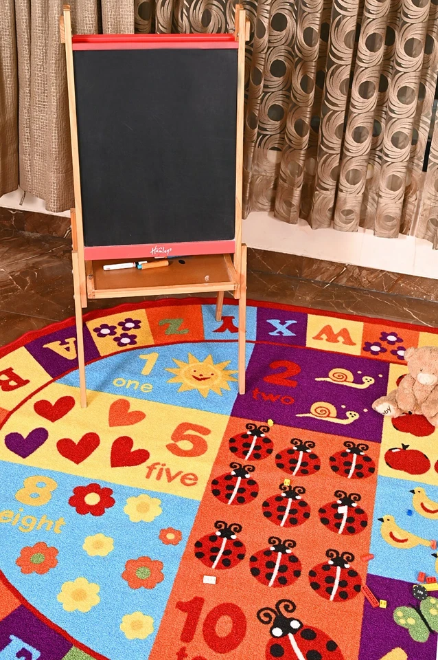 Kids ABC Educational Alphabet Letter Numbers Anti Skid Oval Area Rug - 740 - Image 4 of 4