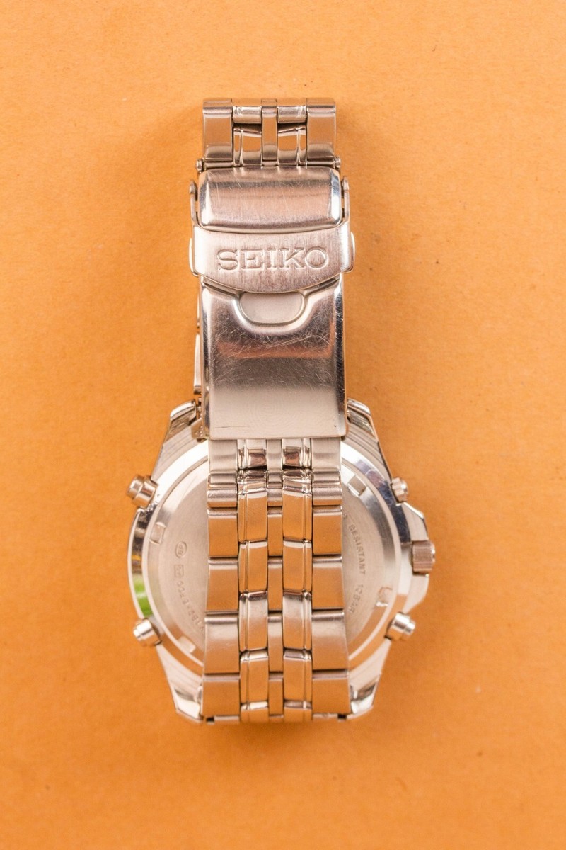 SEIKO プロスペックス スピードマスター クロノグラフ Y182–6F00 SEIKO PROSPEX Y182-6F00 7T32 SBCL001 Alarm Chronograph Black