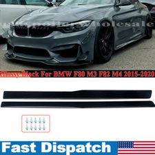 Gloss Black PSM Style Side Skirt Extension For BMW F82 F83 M4 F80 M3 2015-2020