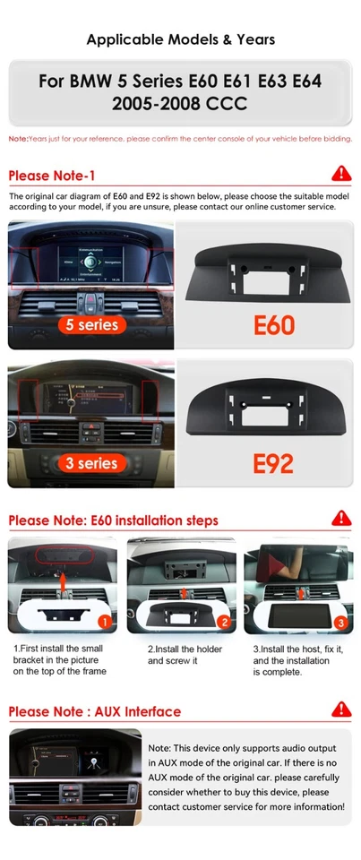 Para BMW Serie 5 525i 530i 545i Radio Pantalla 10.25" Android Coche Estéreo GPS Automático Foto 3 de 4