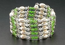Magnetic Therapy Hematite Pearls  Green Crystal Beads Wrap Necklace/Bracelet