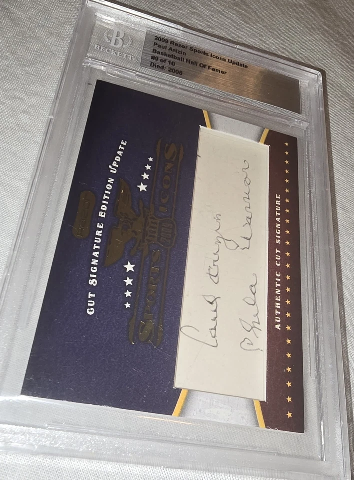 2009 Razor Sports Icons Cut Signature Basketball HOF Paul Arizin BGS Auto - Image 4 of 4