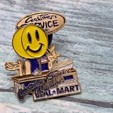 Walmart Associate Employee Pin - Smiley Customer Service Department Manager