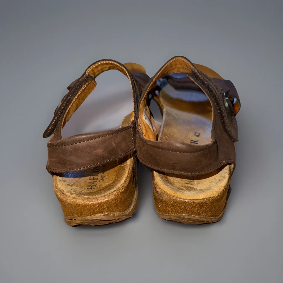 Sandalias de vestir Patricia HAFLINGER para mujer 42 talla 11 de EE. UU. gamuza moca cuero tostado Foto 4 de 4