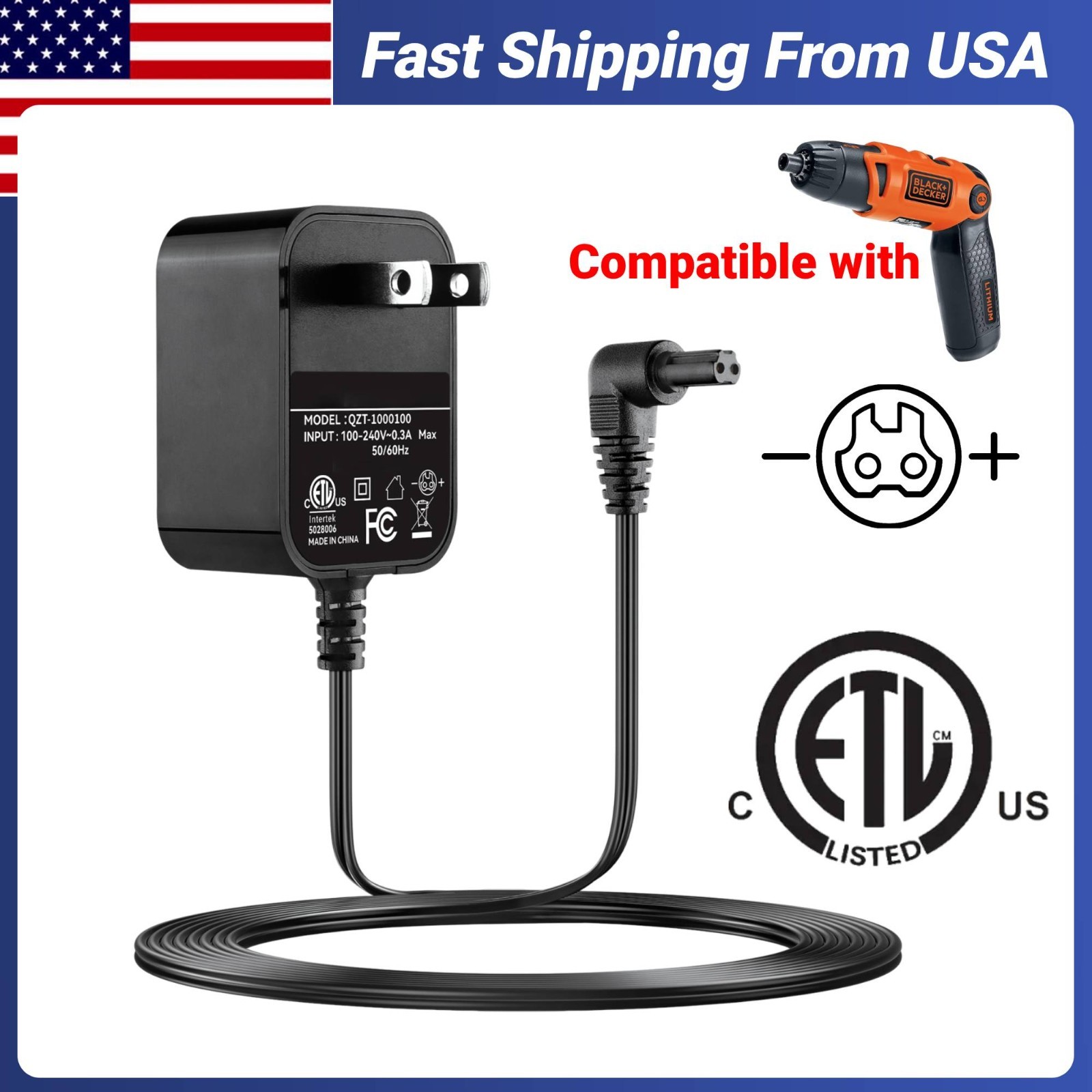 Charger Compatible with Black & Decker Screwdriver LI2000 LI