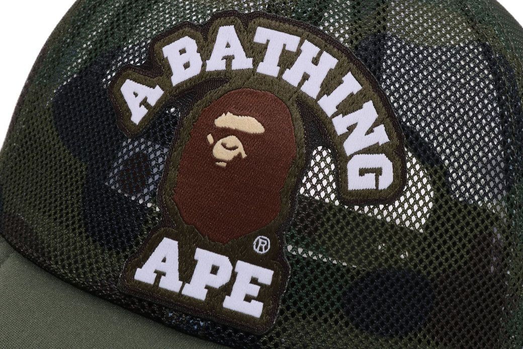 A BATHING APE Men's Goods 1ST CAMO COLLEGE PATCHED MESH CAP
