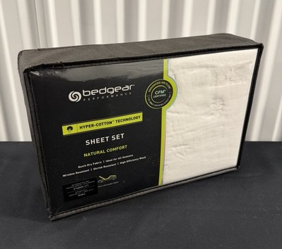 Bedgear Performance Sheet Set Twin White Cool Hyper-Cotton Breathable Bedding