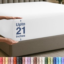 Extra Deep Pocket Queen Fitted Sheet, Fits up...
