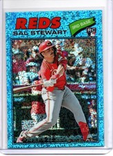 2026 Topps Heritage Sal Stewart Chrome RC Light Blue Sparkle Refractor #221 Reds