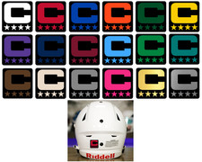 BLACK Dual Color Captain C Vinyl Football Helmet Decal Award Jersey Patch Style