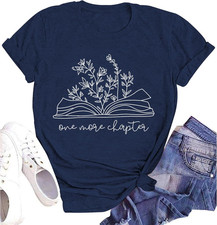 Bookworm Womens Reading Shirts One More Chapter T-Shirt Book Lover Gift Teacher
