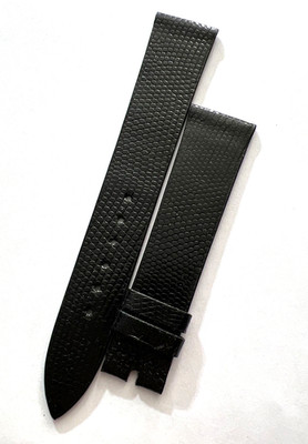 Corum Watch Strap Shiny Black Royal Lizard 19 x 16 mm 7.5'' Extra Thin Genuine