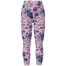 TC LuLaRoe Leggings  PURPLE FLORAL PATTERN ON PINK  SIZE 12-18 Tall  Curvy