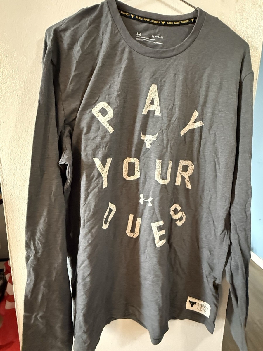 Under Armour Project Rock Pay Your Dues Long Sleeve Shirt XL Gray