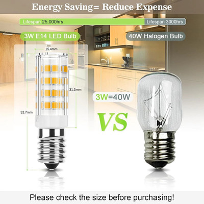 Dicuno E14 LED Bulb 4W for Cooker Hood , Replaces 40W, Warm White 3000K, K