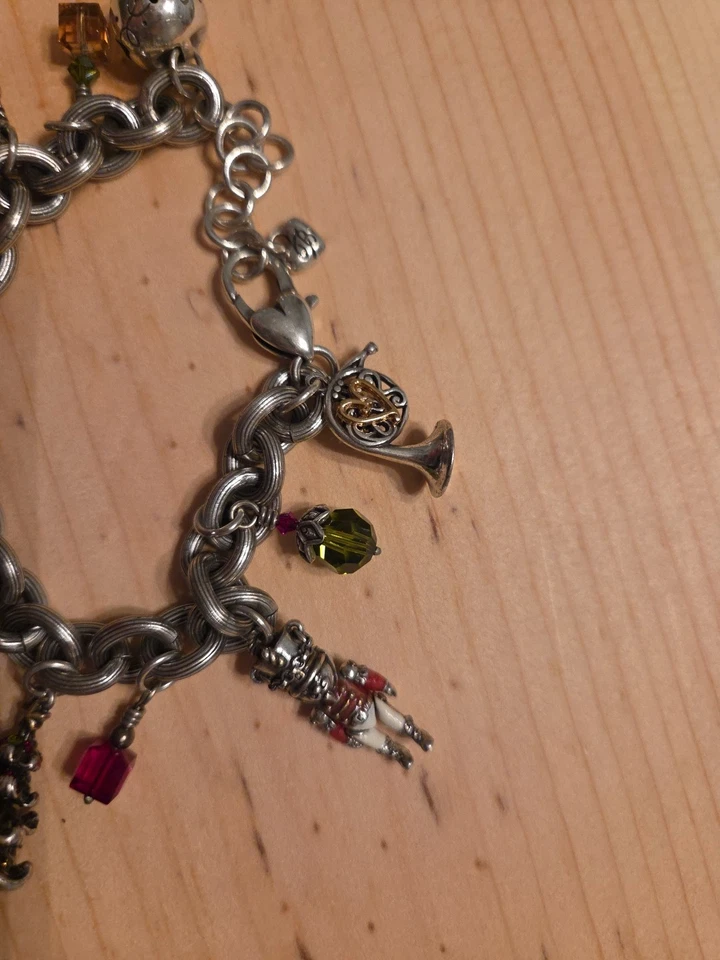 Brighton RETIRADO Joy Of Christmas Dije Pulsera 7 Dijes Cristales Imitación Perlas Foto 4 de 4