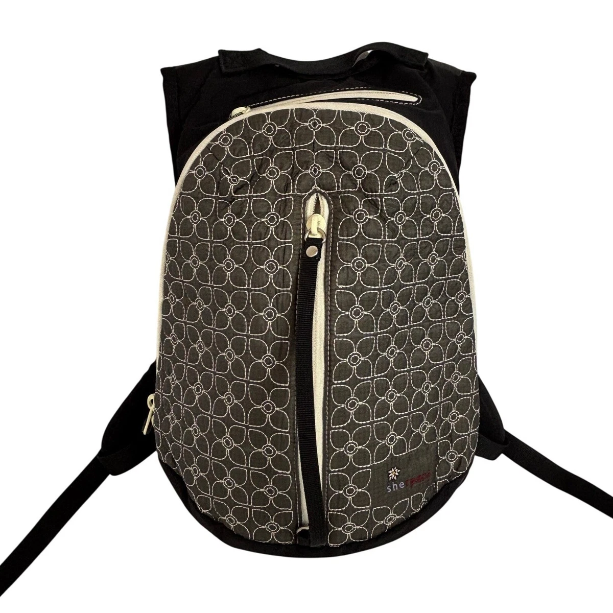 Sherpani Iris Backpack Purple Canvas With Floral Embroidery & Adjustable Straps Fit Gym Backpack in Iris | CALPAK main image 3