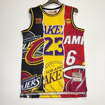 Lebron James #23 3-Teams Splicing Commemorative Jersey, S-2XL