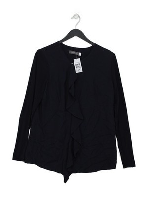 Neuwertiges Samt Damen Top S schwarz 100% Viskose Langarm Rundhals Basic