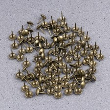100pcs Vintage Round Head Decorative Iron Nails for Sofa Use Light Brown 11x17mm