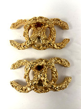 Vintage CHANEL Shoe Clips By Bluette Made In France Bright Finish