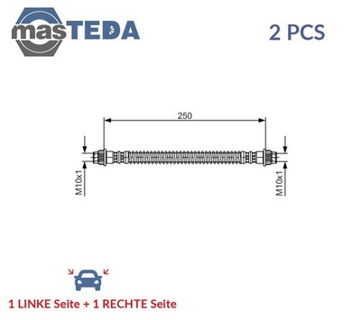 1 987 476 947 BREMSSCHLAUCH BREMSLEITUNG BOSCH 2PCS FÜR PEUGEOT EXPERT,807,806