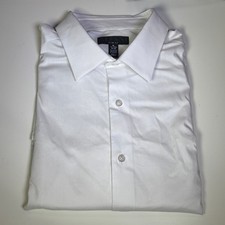 Alfani Men's Regular Fit Stain Resistant Dress Shirt, white 17-17.5 34-35 60