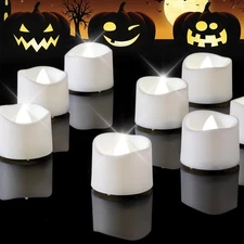 Homemory Cool White Flameless LED Tea Lights Candles, 200+Hour Battery Operat...