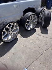 28 Snowflake Silver Machine Wheels With Tires Tpms Chevy Gmc Escalade Ram 6lug