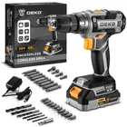 Power Drill Cordless DEKOPRO 20V Electric 20v drill Set Gray