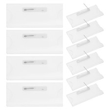 10pcs Acrylic Name Tags with Pins - Clear Blank Name Tags 2.8x1.2in, Diy Insert