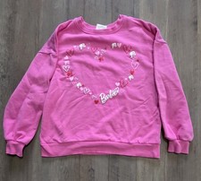 Barbie Pink long Sleeve Pullover Sweatshirt Girls XL 14-16 