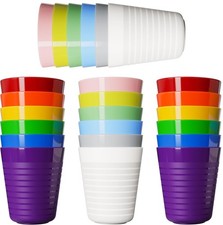 KAHEIGN 24Pcs Reusable Plastic Cups, 250ml Children 15x10 cm, Multicolor